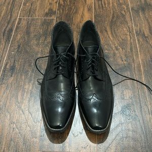 Steve Madden Boots Size 11.5 Black Evander2 Baroque Wingtip Lace Up Oxford